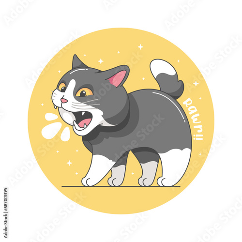 funny cat meme vector 