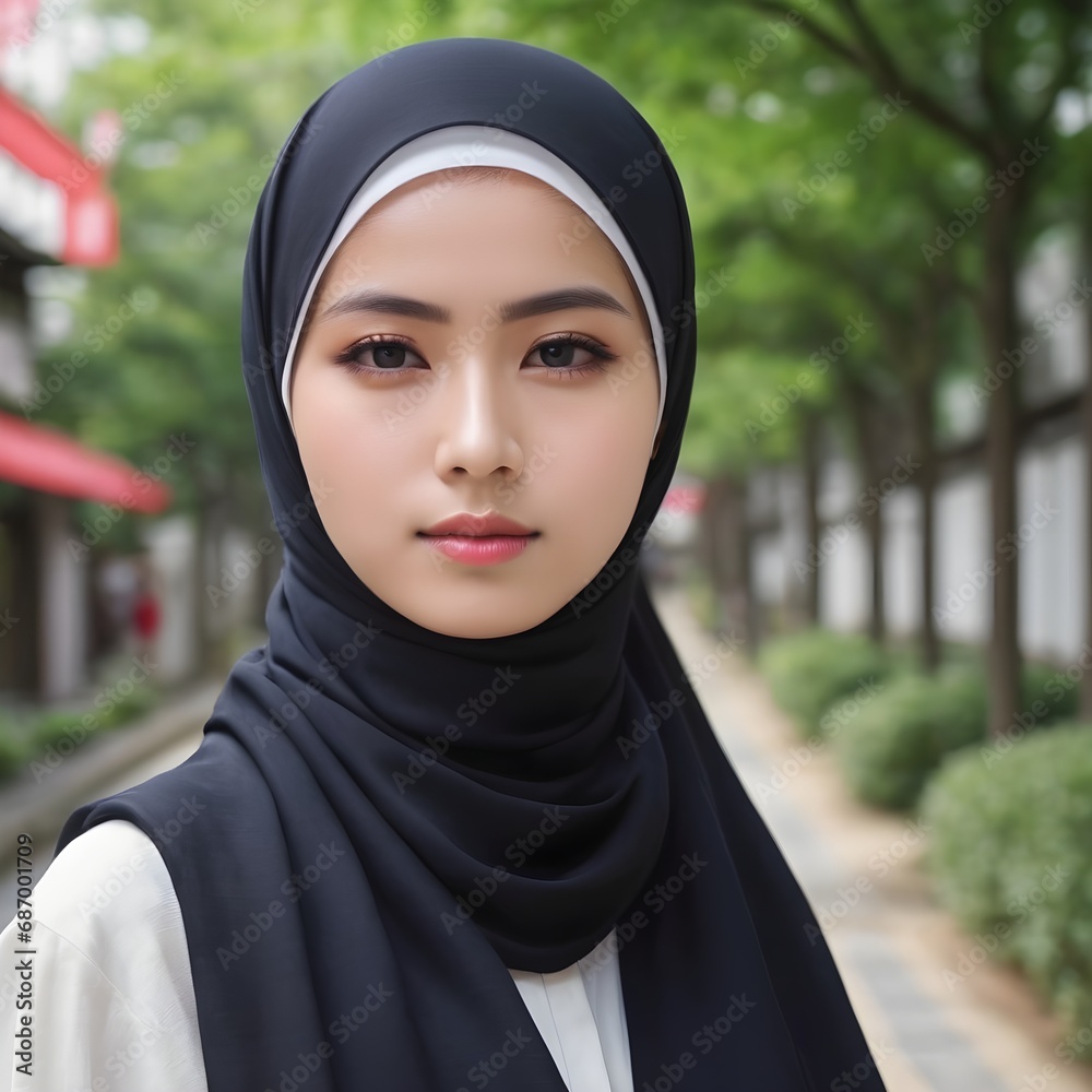 Beautiful Hijab Asian Women Background