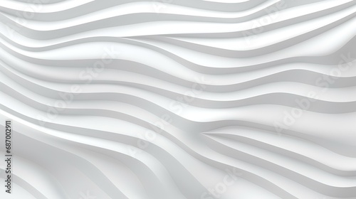 White abstract background with waves. 3d rendering, 3d illustration. © shameem
