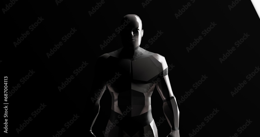 robot over black background made in 3d with blender robot over black background made in 3d with blender