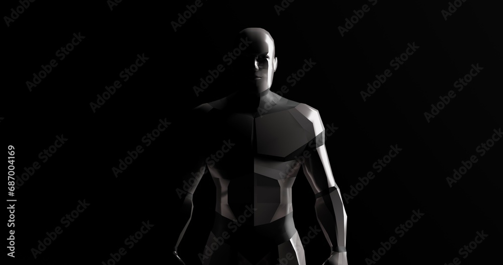 robot over black background made in 3d with blender robot over black background made in 3d with blender