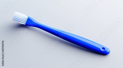 a royal blue toothbrush that creates a sense of sophistication against a bright white surface.