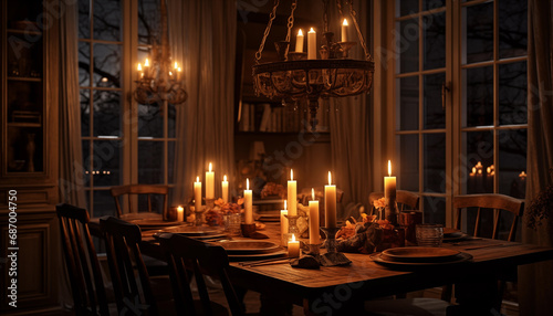 Romantic Candlelit Dinner Generative AI