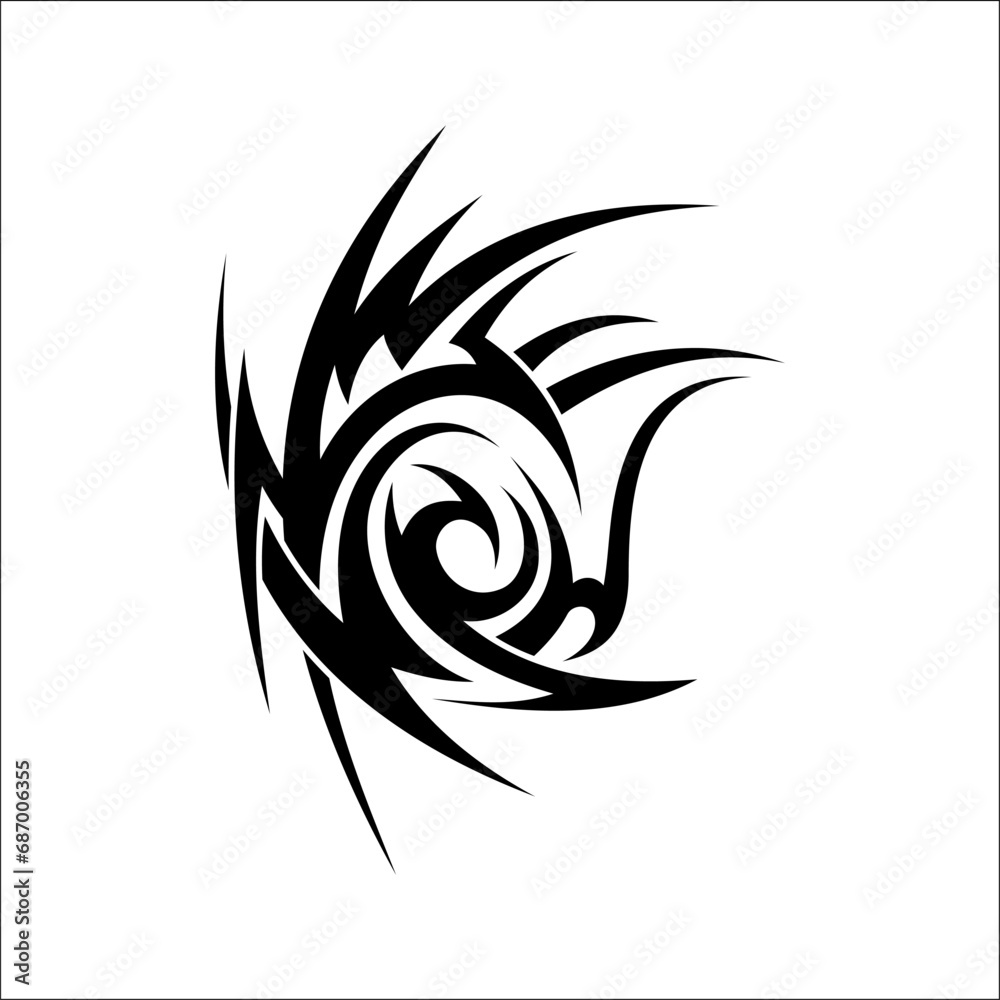 Abstract Artistry: Succubus Y2K Womb Tattoo in Monochrome Neotribal Style Abstract Artistry: Succubus Y2K Womb Tattoo in Monochrome Neotribal Style