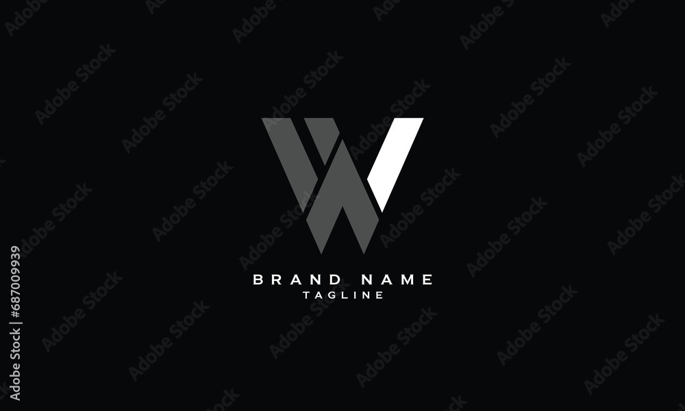 4W, W4, Abstract initial monogram letter alphabet logo design 4W, W4, Abstract initial monogram letter alphabet logo design