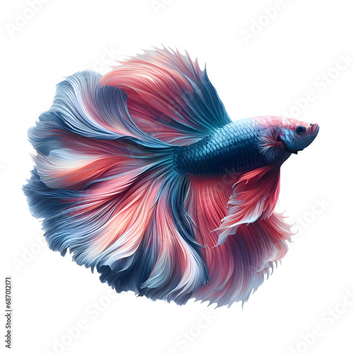 betta fish with silvery blue scales Isolated on transparent Background © Abuhena