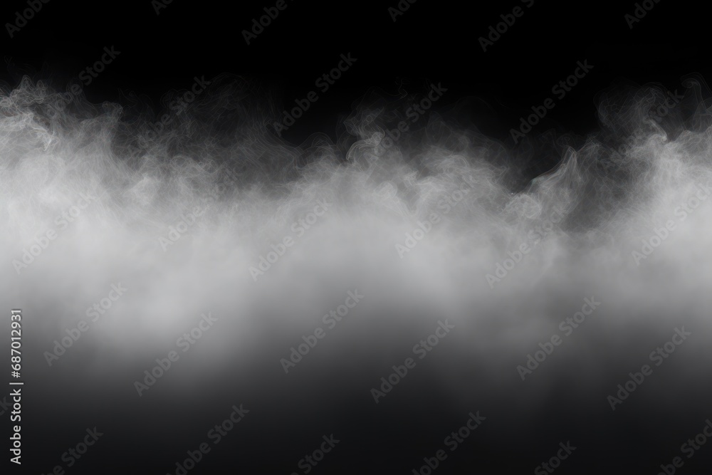 White fog or smoke on a dark copy space background.