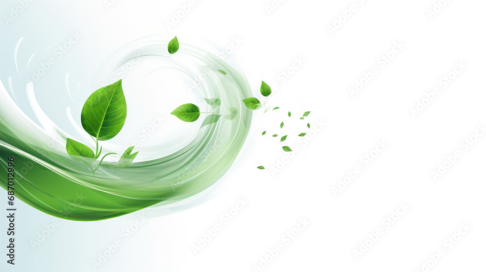 Green leaves and sparkles isolated on transparent background. Realistic vector illustration of vortex and waves with flying mint leaves isolated on white background. Green leaves and sparkles isolated on transparent background. Realistic vector illustration of vortex and waves with flying mint leaves isolated on white background.