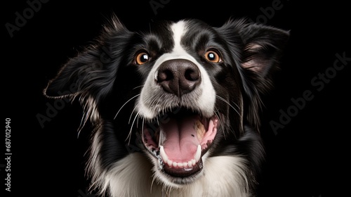 A dog with a protruding tongue © venusvi