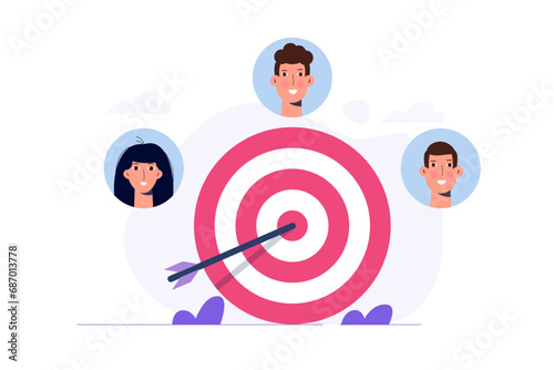Audience target,  customer attraction concept. Vector illustration