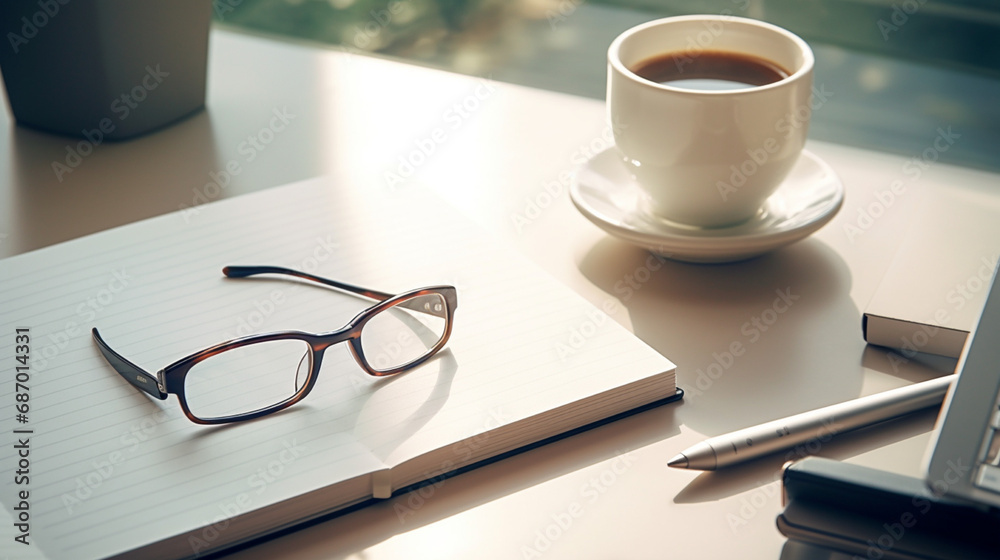 cup of coffee and notebook cup of coffee and notebook