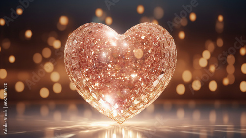 A crystal card with shiny lights background