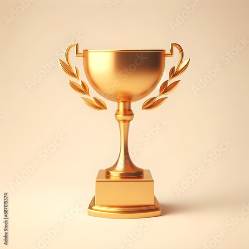gold trophy cup isolated on clean background