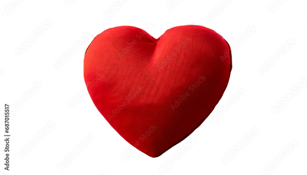 Red Heart shaped Pillow, cushion On transparent background Png