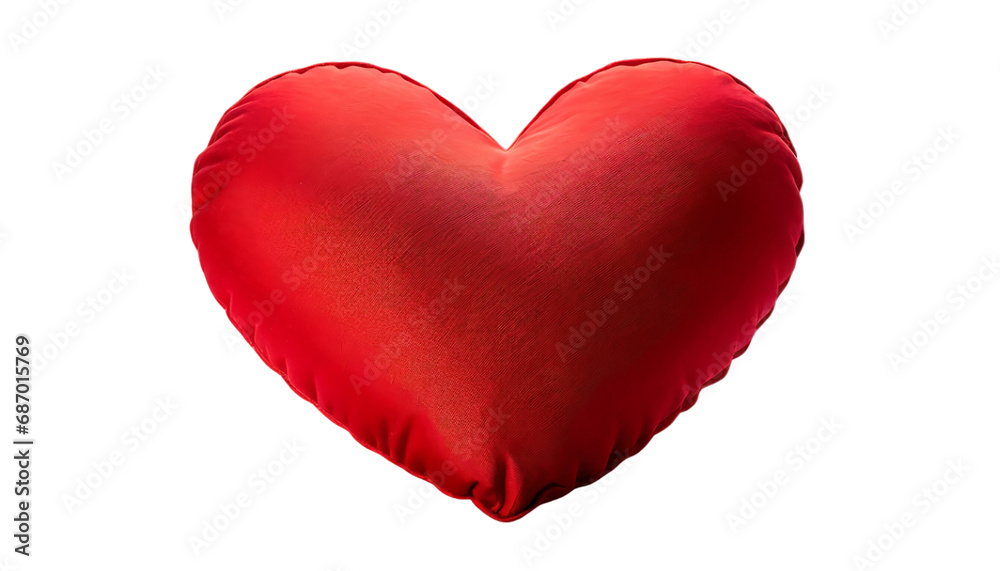Red Heart shaped Pillow, cushion On transparent background Png