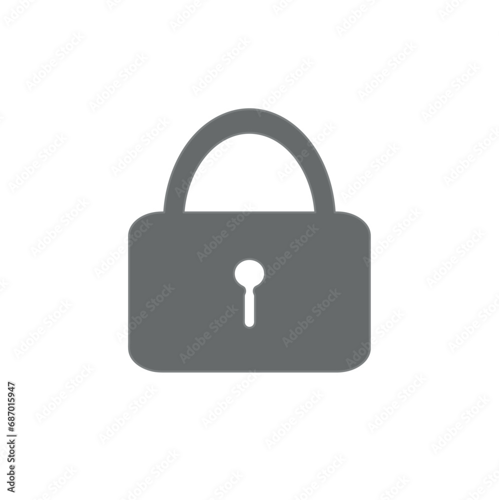 The lock icon. Vector illustration of the icon symbol. Lock icon in fashionable flat design style The lock icon. Vector illustration of the icon symbol. Lock icon in fashionable flat design style