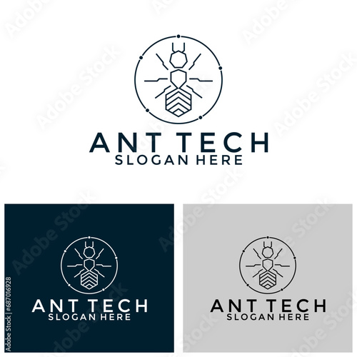 Ant Tech innovation logo vector, Creative technology logo design template