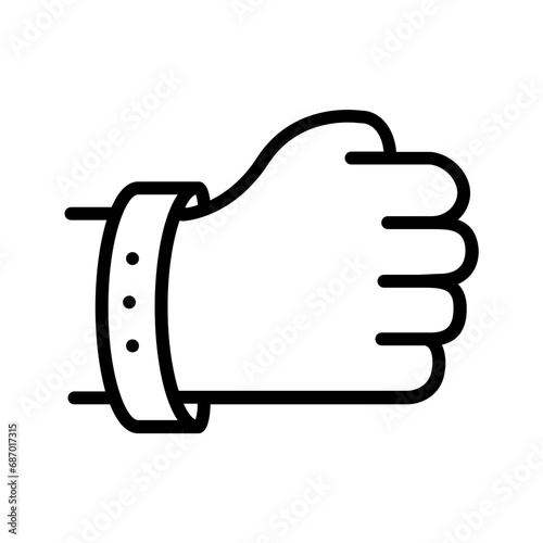 Black line icon for Wristband