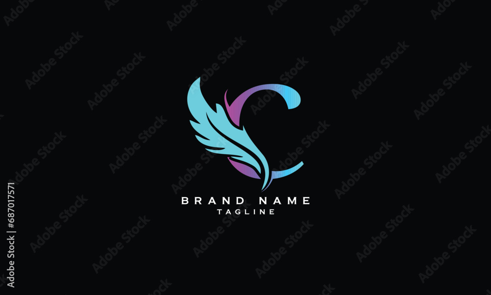 Obraz premium C, Abstract initial monogram letter alphabet logo design