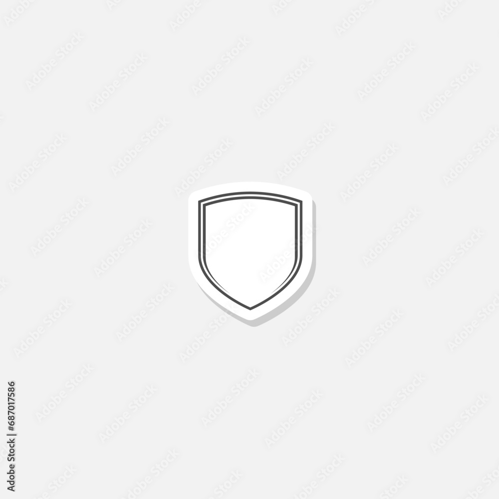Shield sticker isolated on gray background Shield sticker isolated on gray background