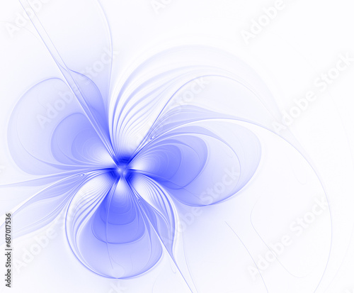 Blue fractal flower on a light background
