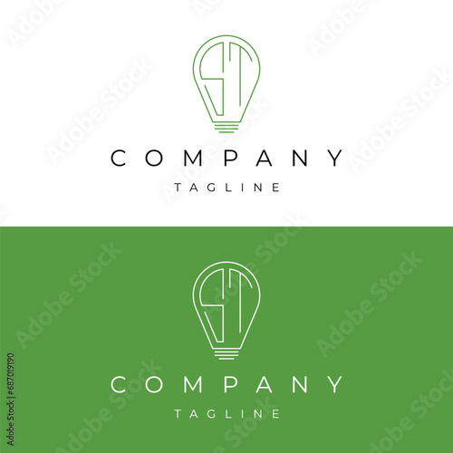 Letter initial lamp solution bulblight icon logo design vector template photo