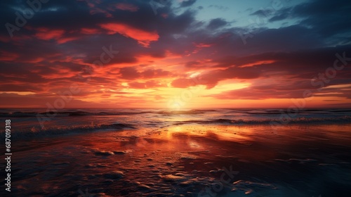 sunset at the beach © juni studio