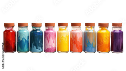 Set of Fabric Paints Isolated on Transparent or White Background, PNG