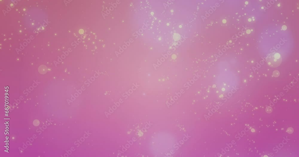 Animation of spots of light, light trails and spots against pink background with copy space Animation of spots of light, light trails and spots against pink background with copy space