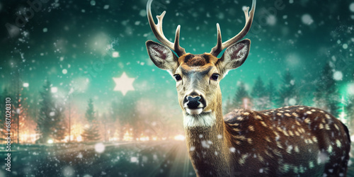 Festive Snow Deer © artefacti