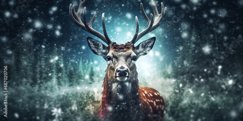 Festive Snow Deer