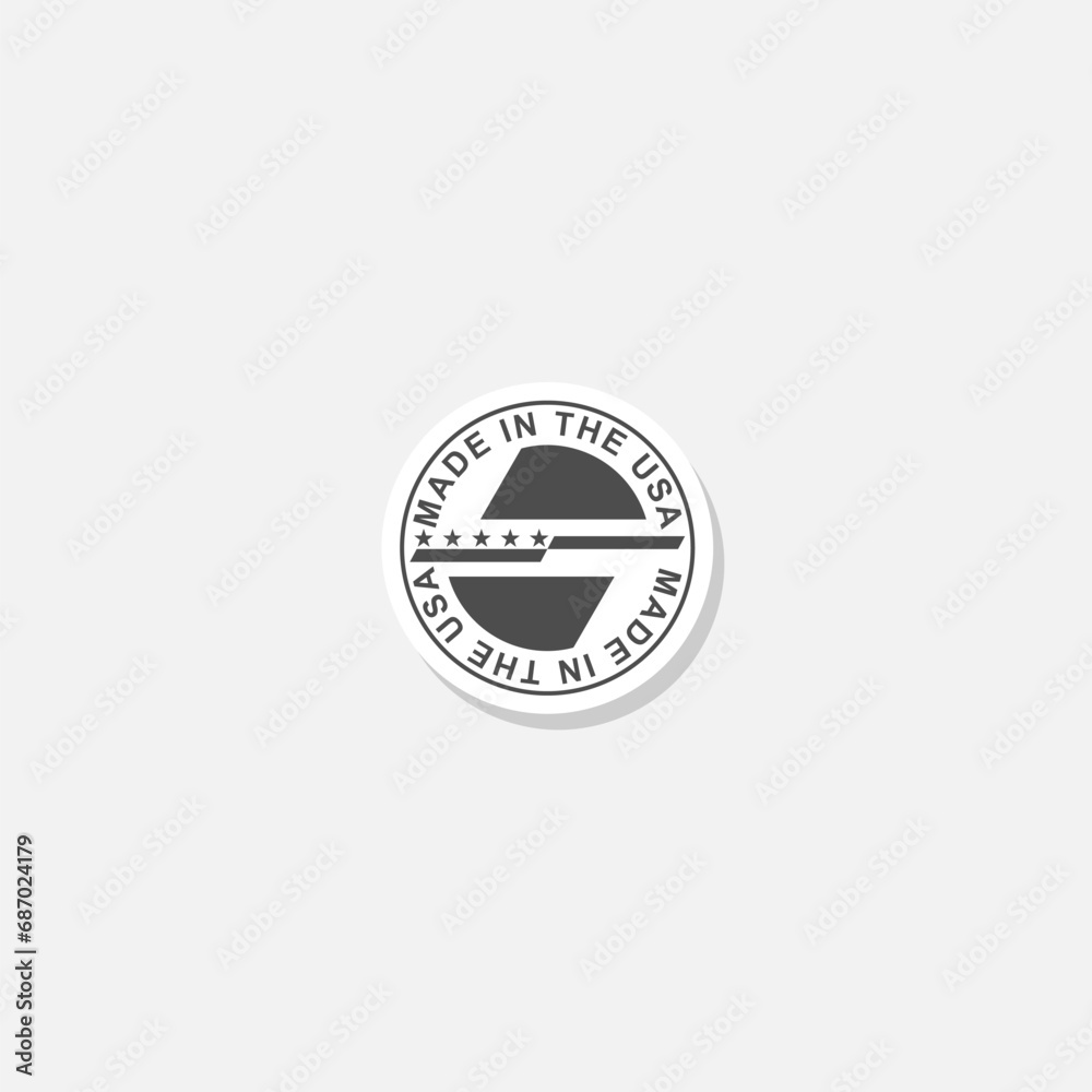 Made in the USA sticker isolated on gray background Made in the USA sticker isolated on gray background