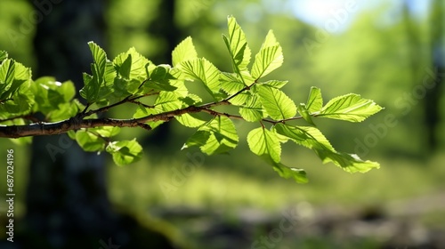 Young foliage on a tree in spring