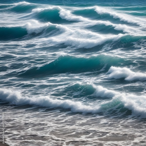 the blue sea, the rippling waves, the soft sandy beach © RORON