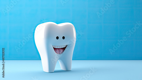 Dental hygiene concept with blue background