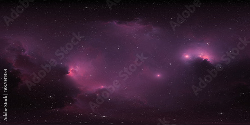 360 degree stellar system and nebula. Panorama, environment 360 HDRI map. Equirectangular projection, spherical panorama photo