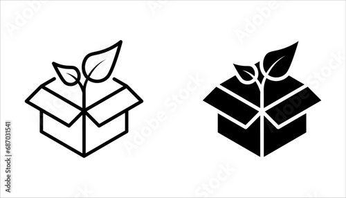 Eco packaging icon set. sign for mobile concept and web design on white background