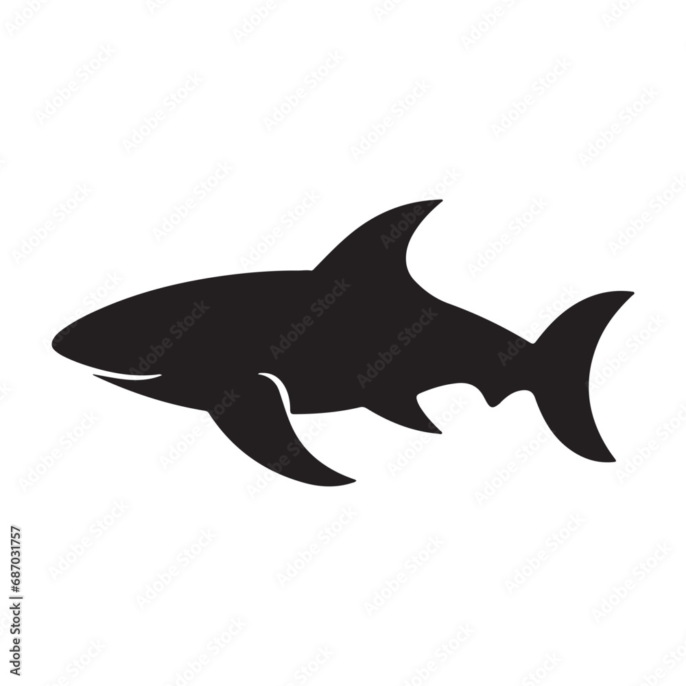 Obraz premium A black Silhouette shark animal 