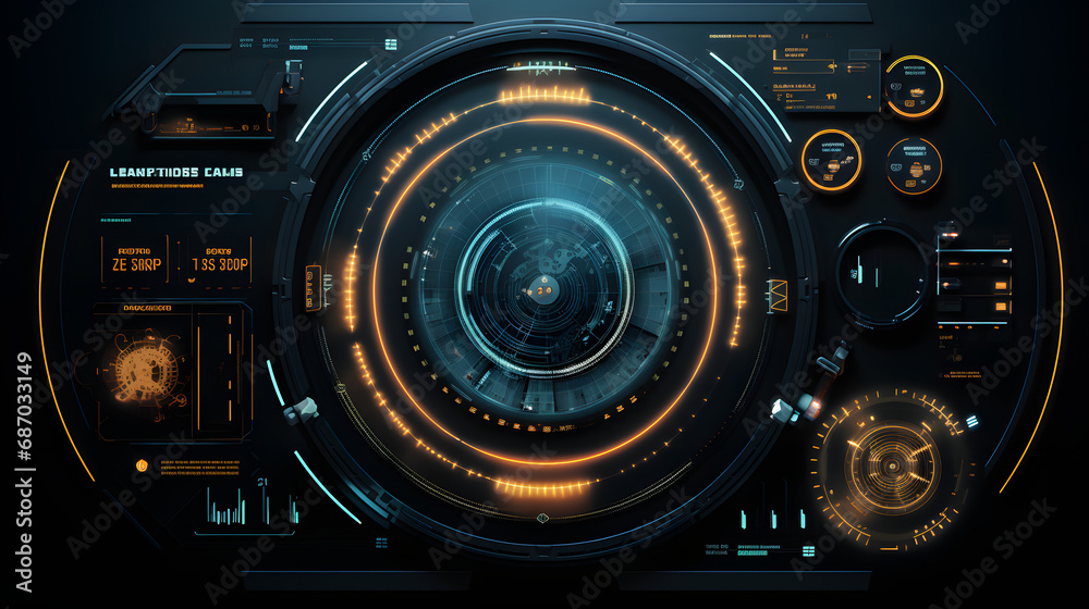 Futuristic graphical user interface concept. Generative Ai. Futuristic graphical user interface concept. Generative Ai.