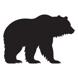 A black Silhouette grizzly bear animal