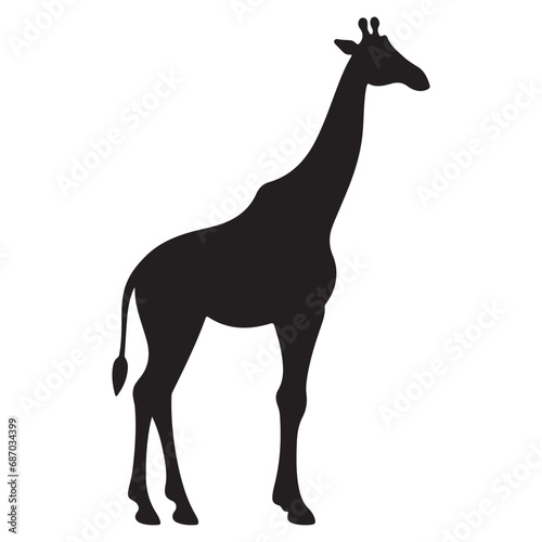 A black Silhouette giraffe animal 