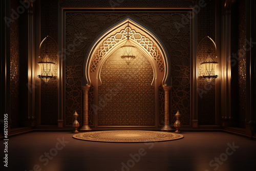 Golden Wall in The Mosque 