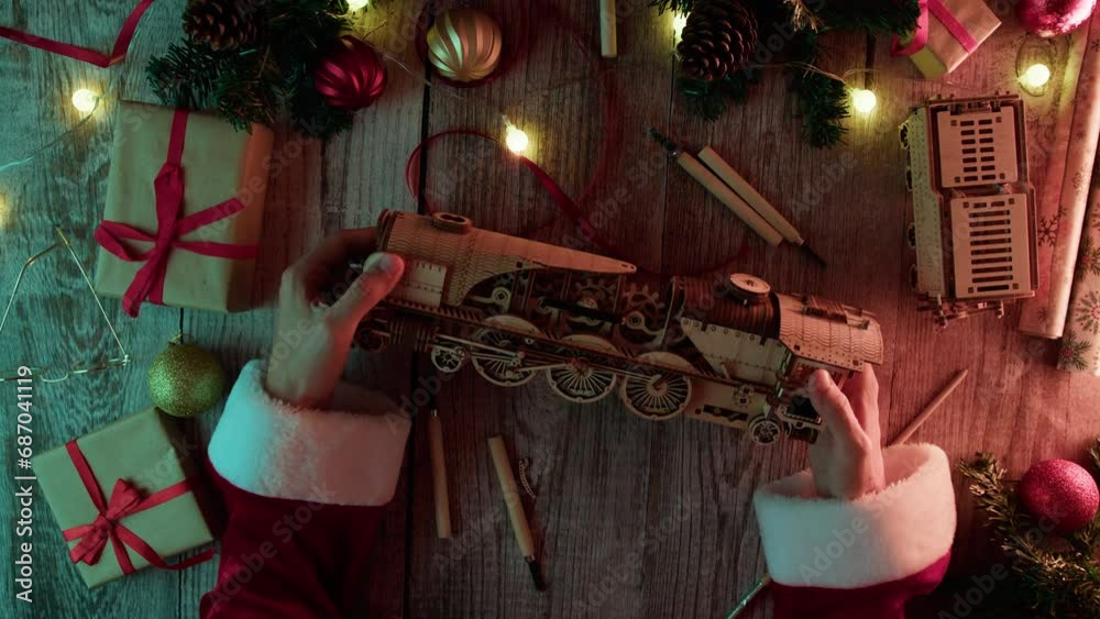 Crafting a toy train as Christmas present 