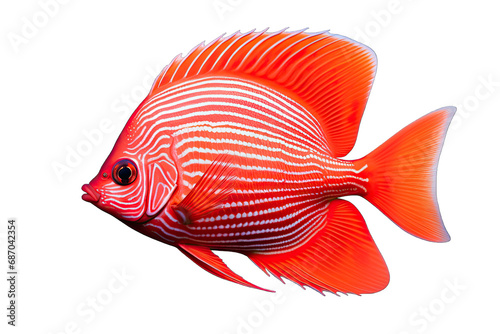 Beautiful Red Butterfly Fish On Transparent Background