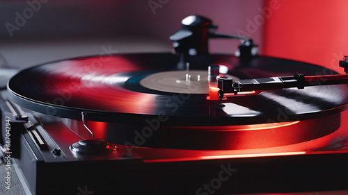 turntable with vinyl record photo