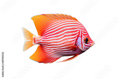 Beautiful Red Butterfly Fish On Transparent Background