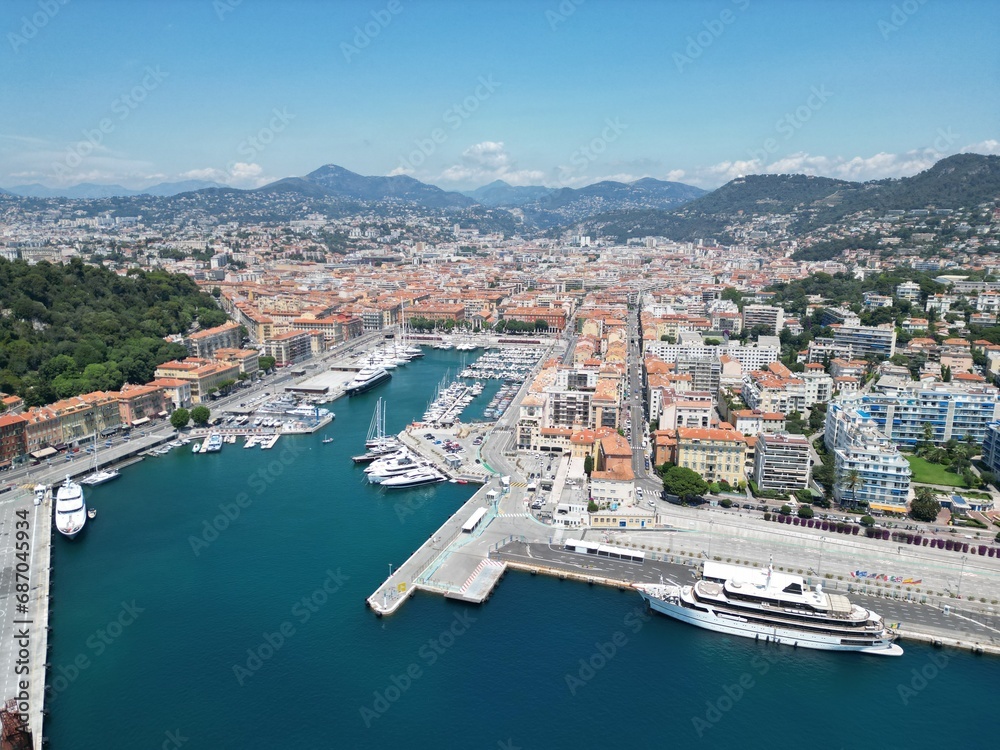 Nice harbour France drone,aerial