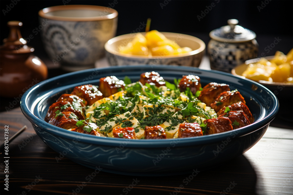 Tagine kefta served on a luxurious plate