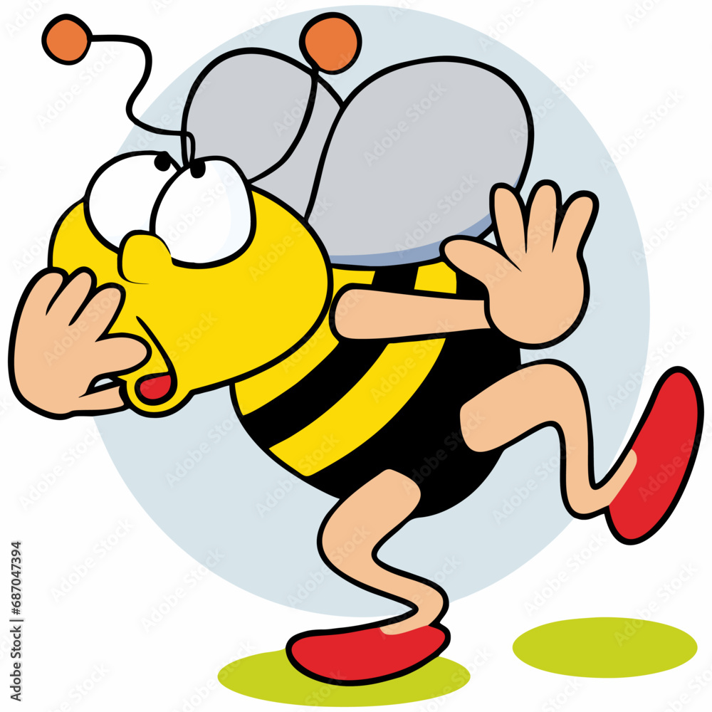 one drunken bee, crazy funny illustration one drunken bee, crazy funny illustration