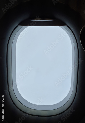  fog outside the airplane window